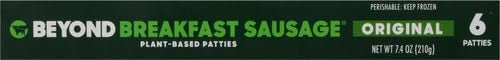Beyond Breakfast Sausage Plant - Based Patties Box,6 Pack,7.4 Oz - For Health For Ethics -