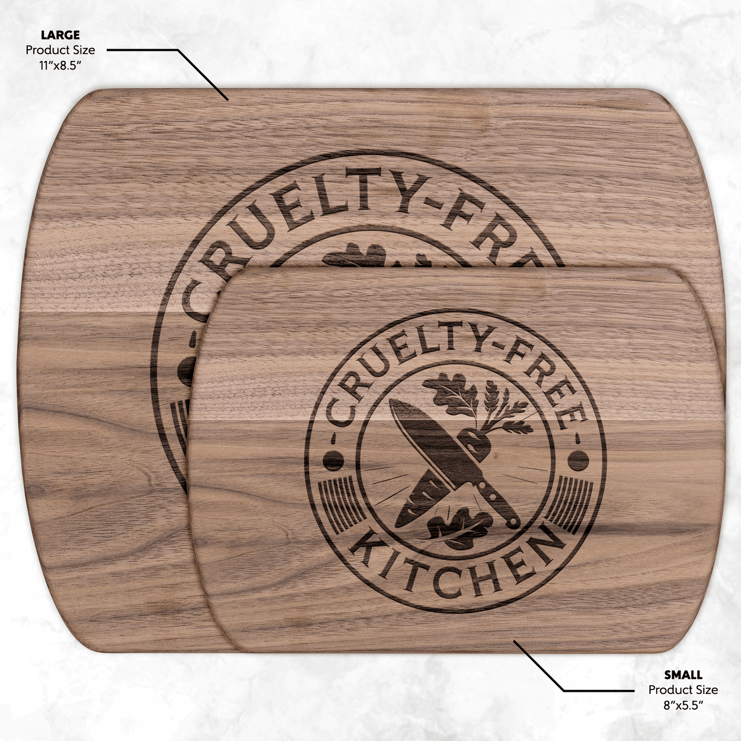 Cruelty Free Kitchen Cutting Board - For Health For Ethics - Small