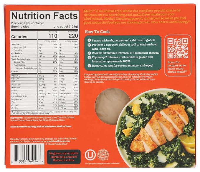 Eat Meati Classic Cutlet Mushroom Root Protein, 7.4 OZ - For Health For Ethics -
