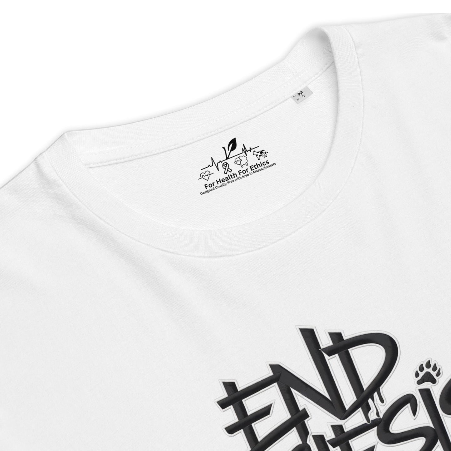 End Speciesism T-shirt - For Health For Ethics - White