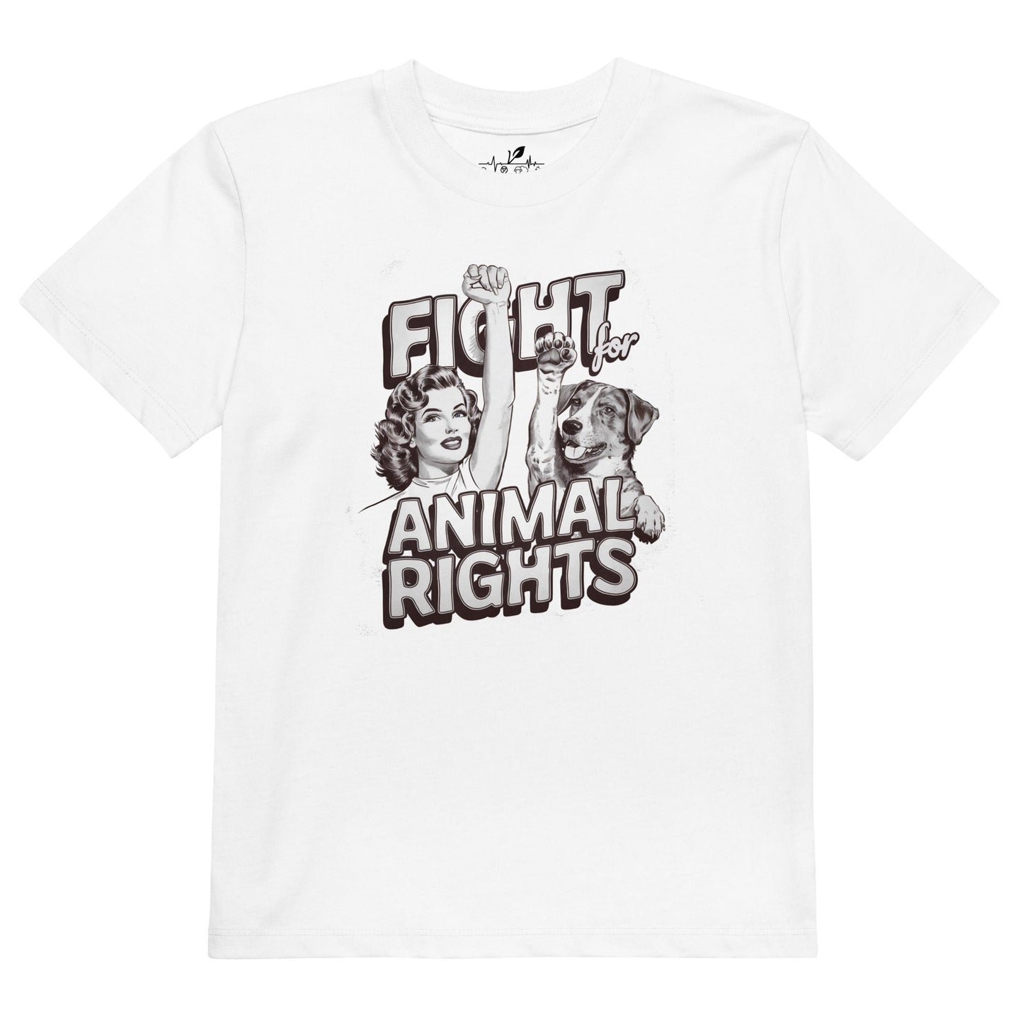 Fight for Animal Rights kids t-shirt - For Health For Ethics - White