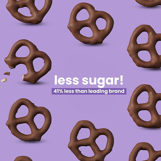 UNREAL Dark Chocolate Covered Pretzels, 7g Sugar, Chocolate Candy Treat Bag, Gluten Free, Fair Trade, Non - GMO, Value Size, 3.5oz (Pack of 3) - For Health For Ethics -