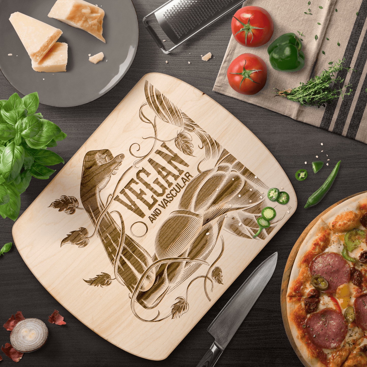 Vegan and Vascular Cutting Board - For Health For Ethics - Small