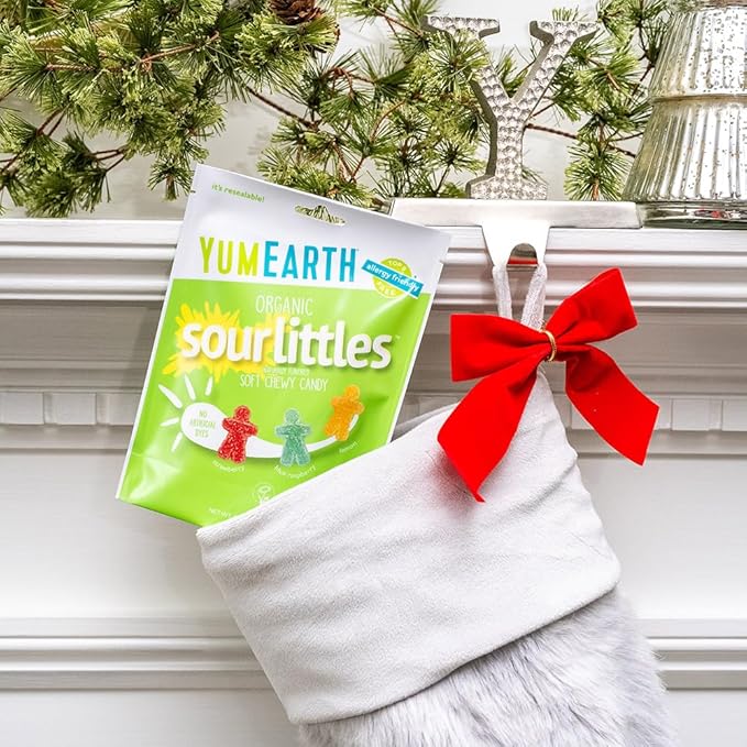 YumEarth Organic Sour Littles Chewy Candy - Allergy Friendly (Top 9 Free), No Artificial Dyes or Flavors, Non GMO, Gluten Free, Vegan Candy Snacks - 5 Ounce Bag - For Health For Ethics -