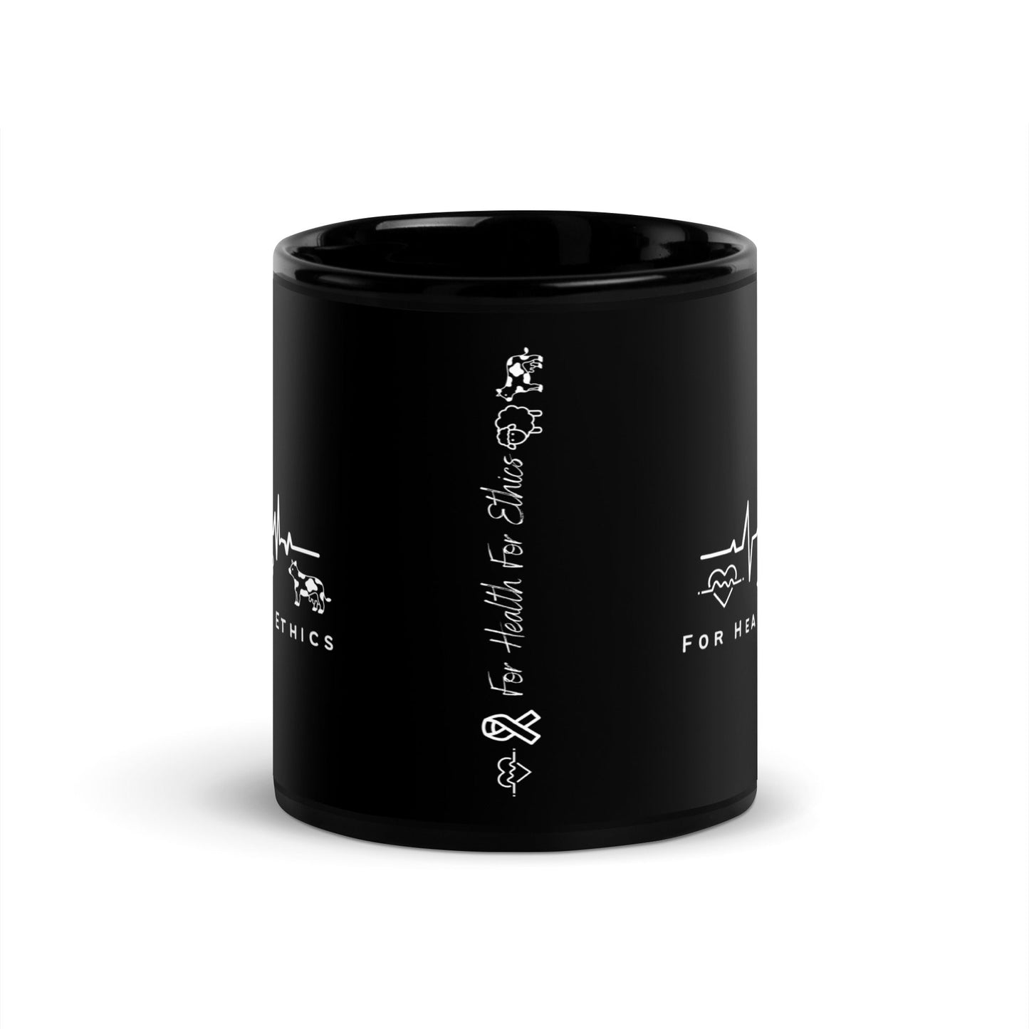 For Health For Ethics Vegan Black Coffee Mug - For Health For Ethics - 11oz - Side