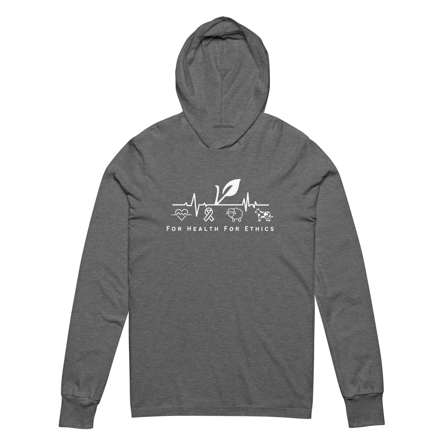 For Health For Ethics Hooded long-sleeve tee - For Health For Ethics - Grey Triblend - Front