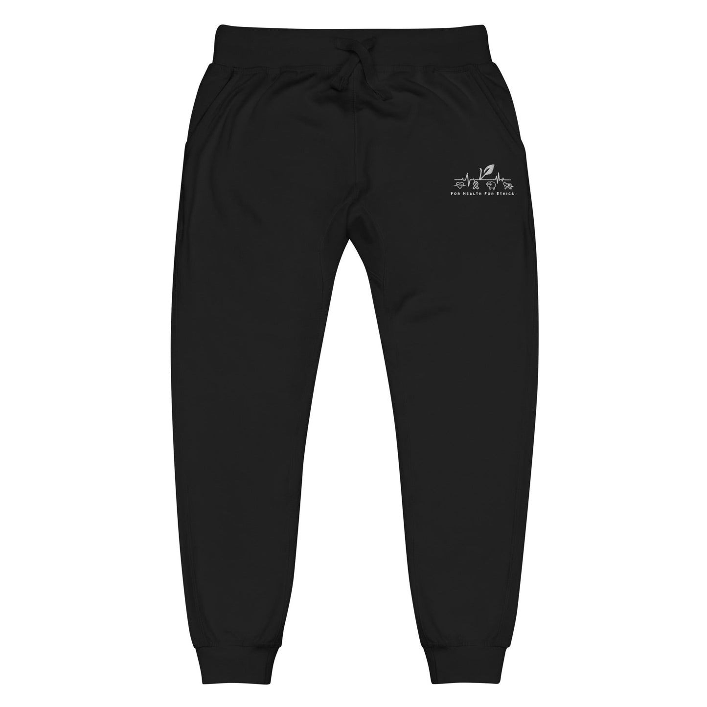 Vegan Joggers - For Health For Ethics - Black - Front