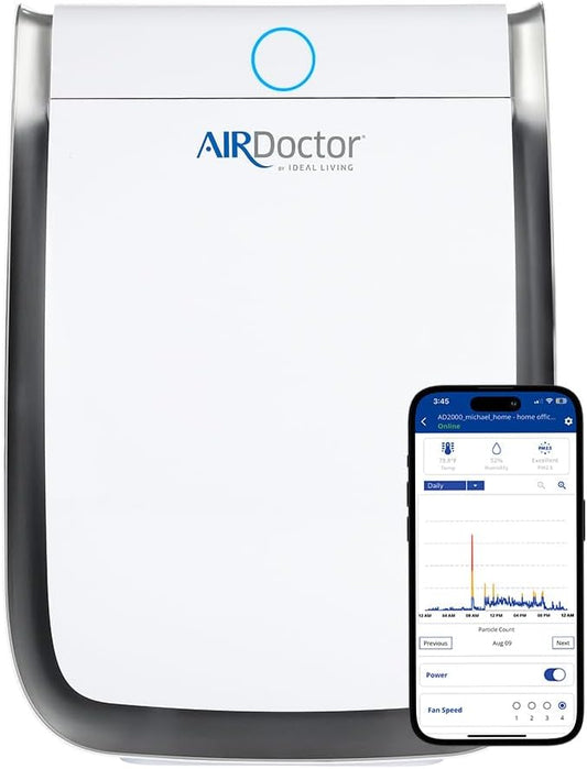 AIRDOCTOR 3500i SMART Air Purifier for Living Rooms & Bedrooms, 3 Stage Filtration with Pre - Filter, UltraHEPA, Carbon/VOC Captures Particles 100x Smaller Than HEPA Standard (AirDoctor 3500i Smart) - For Health For Ethics - 