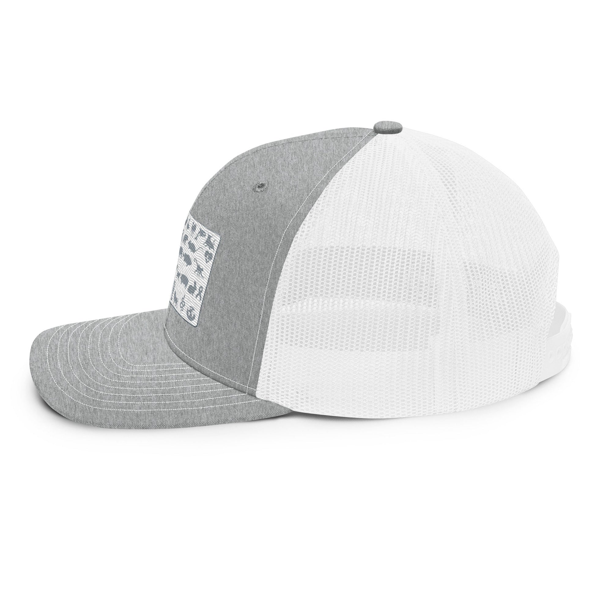 American Flag Hat - For Health For Ethics - Heather Grey/White