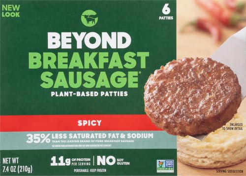 Beyond Meat Beyond Breakfast Sausage Plant - Based Breakfast Patties, Spicy 7.4 oz - For Health For Ethics - 