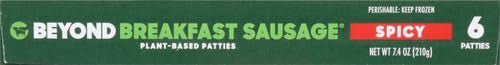 Beyond Meat Beyond Breakfast Sausage Plant - Based Breakfast Patties, Spicy 7.4 oz - For Health For Ethics - 