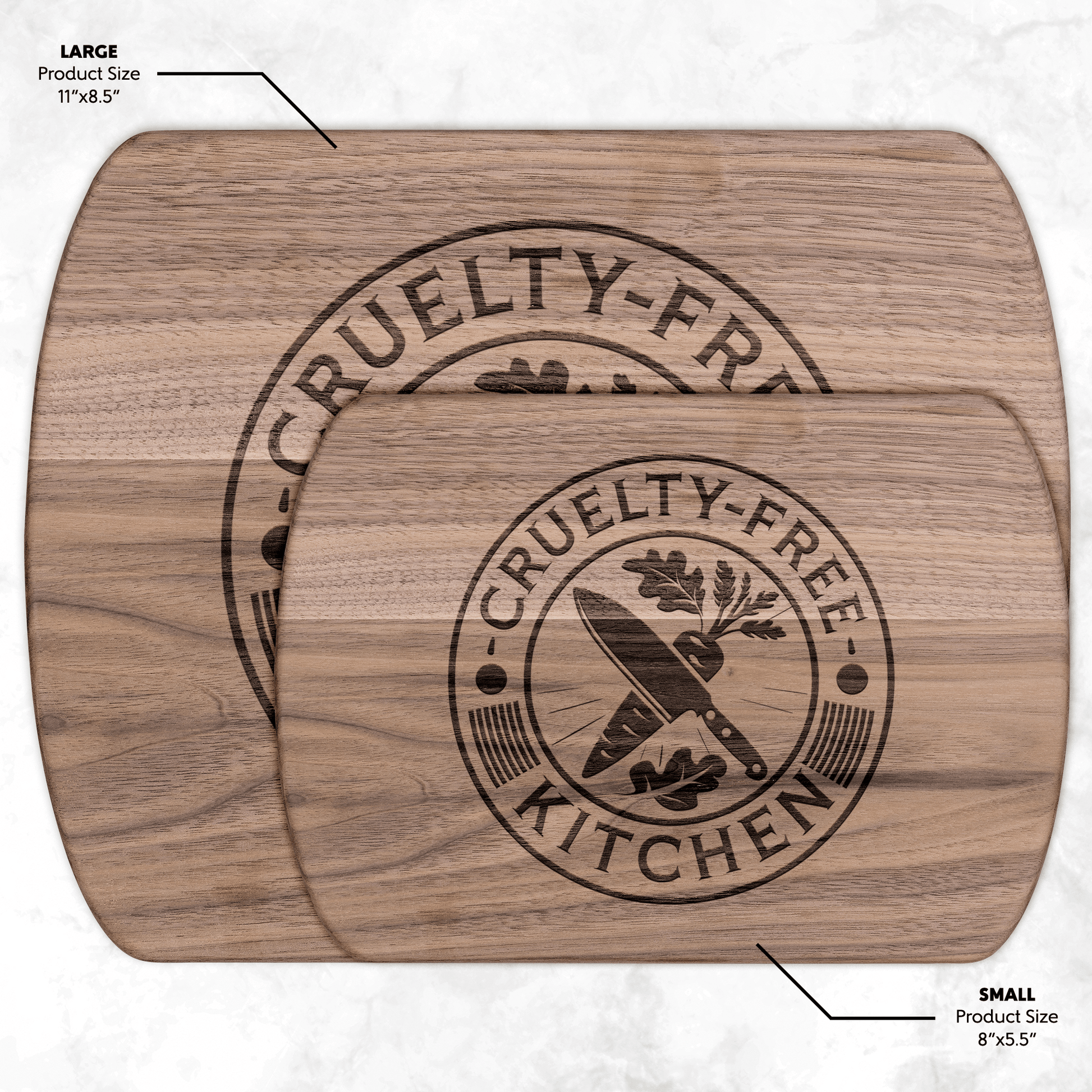 Cruelty Free Kitchen Cutting Board - For Health For Ethics - Small
