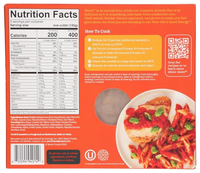 Eat Meati Crispy Cutlet Mushroom Root Protein, 8.8 OZ - For Health For Ethics - 