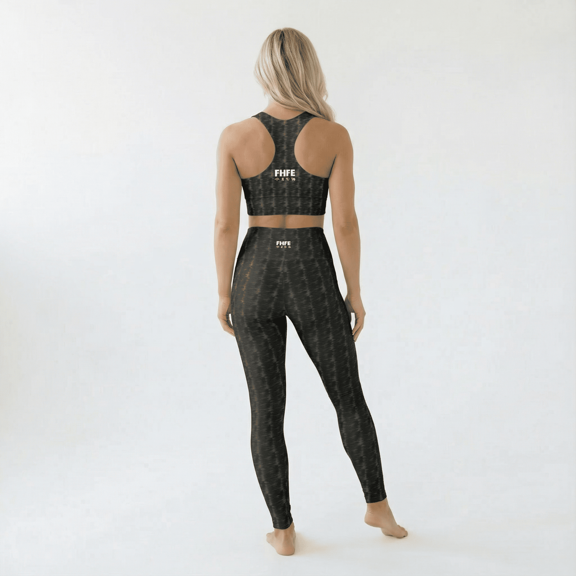 FHFE Black Marl Performance Longline Sports Bra - For Health For Ethics - XS