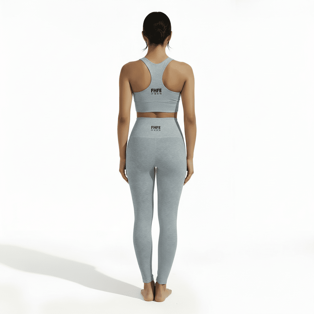 FHFE Gray Marl Performance Longline Sports Bra - For Health For Ethics - XS