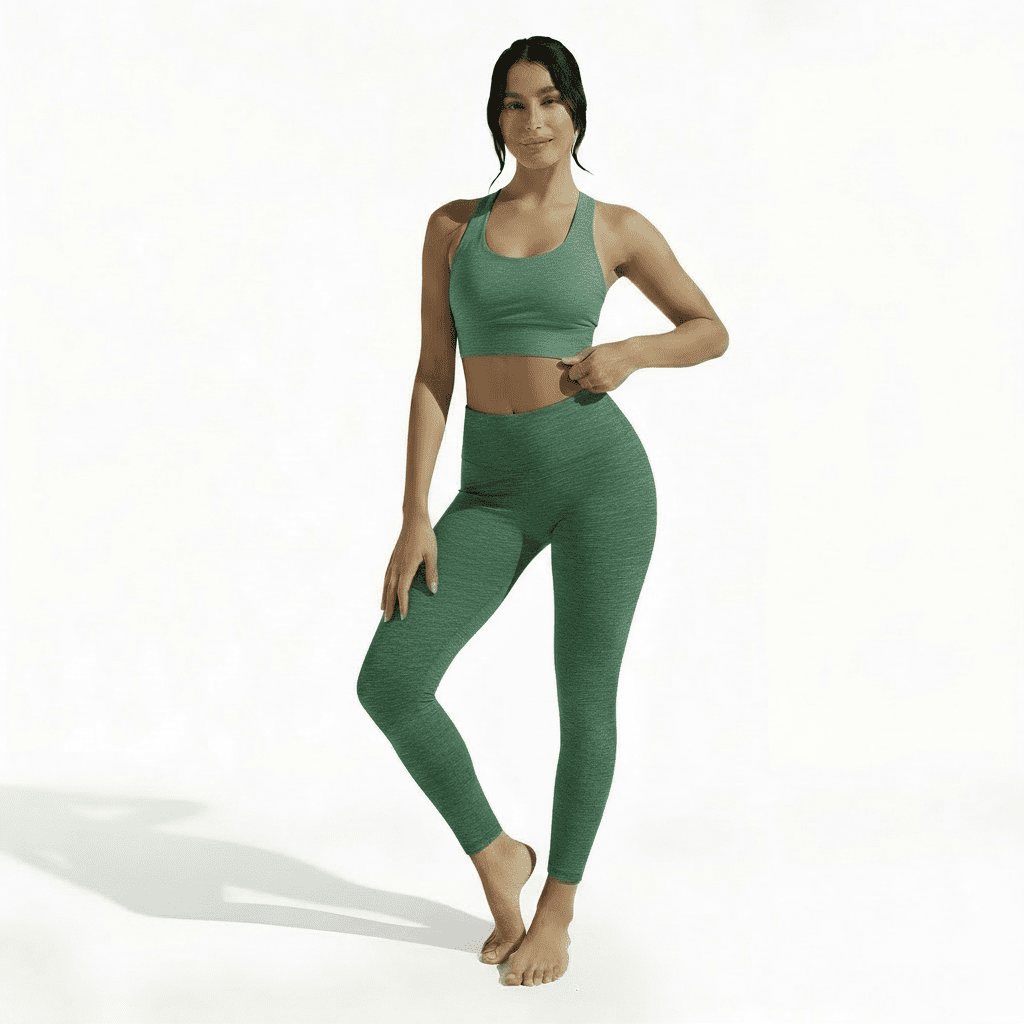 FHFE Green Marl Performance Longline Sports Bra - For Health For Ethics - XS