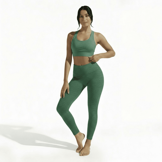 FHFE Green Marl Performance Longline Sports Bra - For Health For Ethics - XS