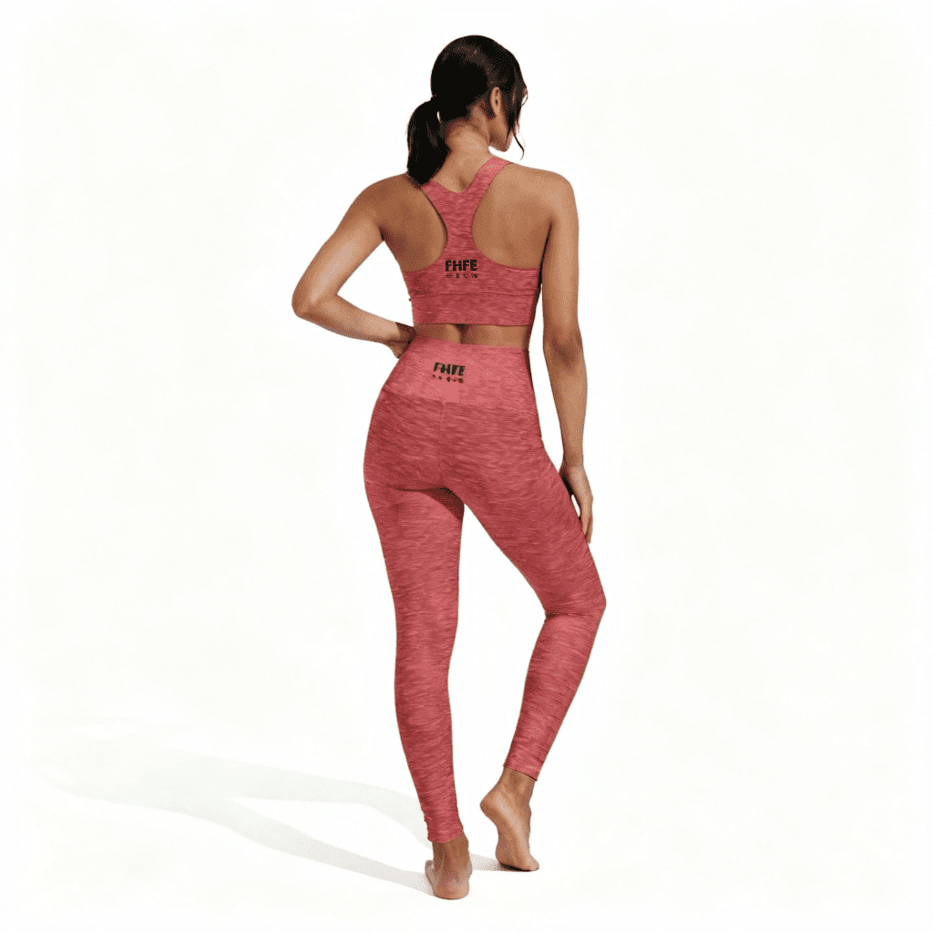 FHFE Red Marl Performance Longline Sports Bra - For Health For Ethics - XS