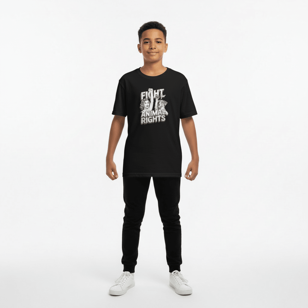 Fight for Animal Rights kids t-shirt - For Health For Ethics - Black