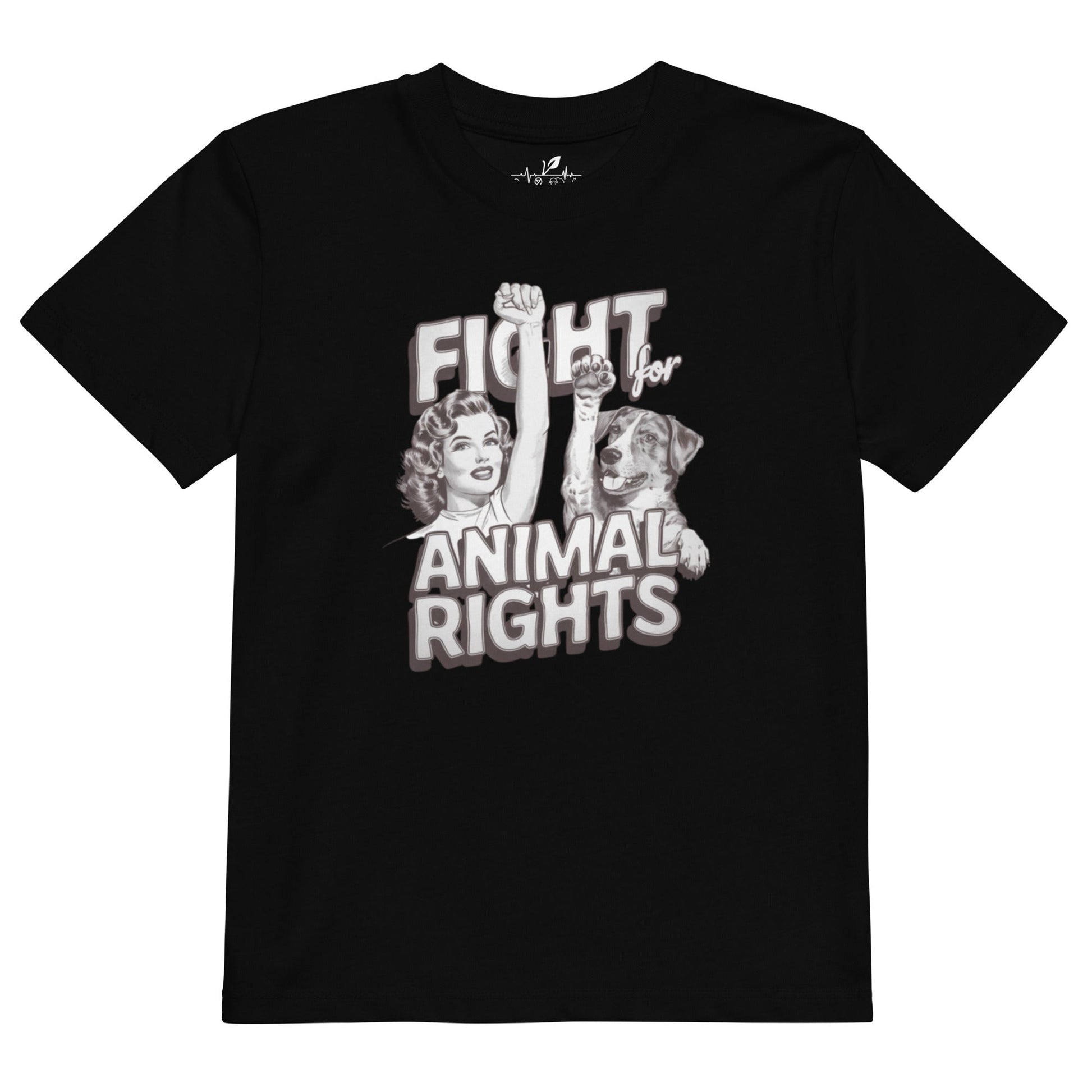 Fight for Animal Rights kids t-shirt - For Health For Ethics - Black