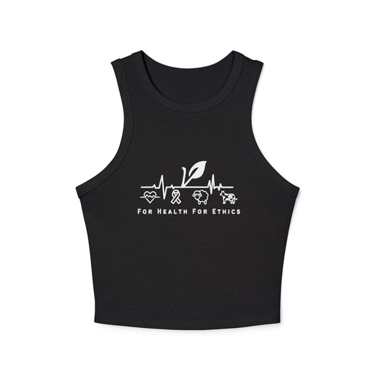 For Health For Ethics Micro Rib Crop Top - For Health For Ethics - Solid Black Blend