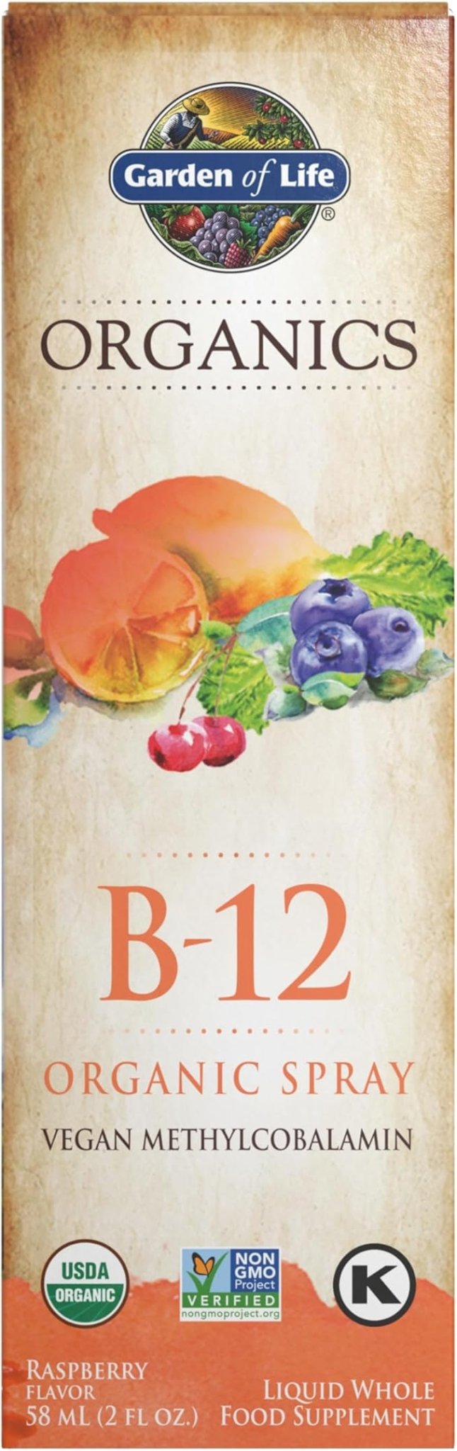 Garden of Life vegan vitamin B12 liquid supplement