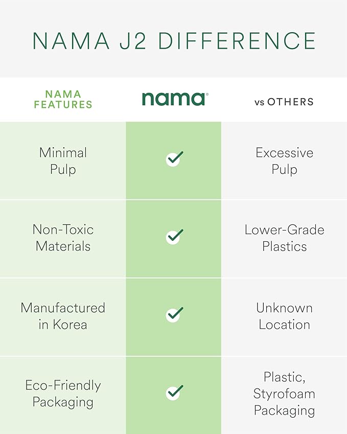 Nama J2 Cold Press Juicer – Self Feeding for Hands - Free Operation with Wide Mouth Hopper for Whole Recipe Loading, Zero Waste Masticating Juicer For More Juice, Less Pulp – Easy Cleanup & Assembly - For Health For Ethics - 