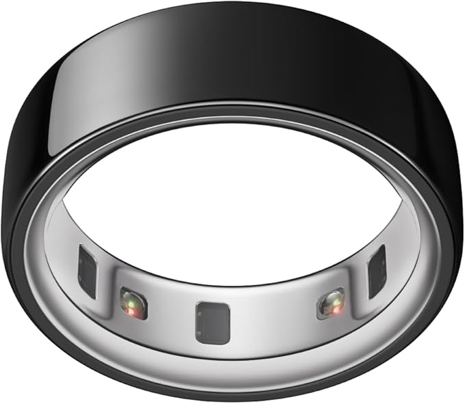 Oura Ring 4 - Black - Size 9 - Smart Ring - Size First with Oura Ring 4 Sizing Kit - Sleep Tracking Wearable - Heart Rate - Fitness Tracker - Up to 8 Days of Battery Life - For Health For Ethics - 
