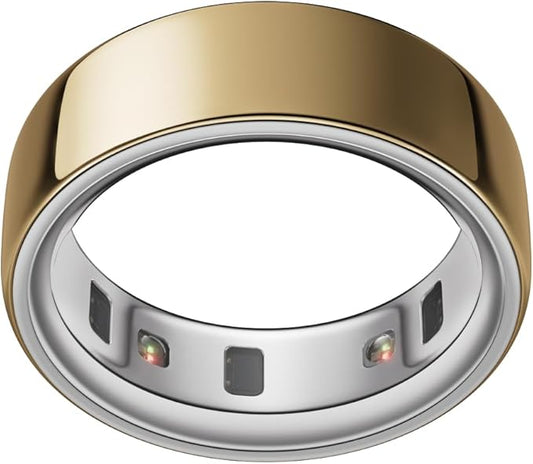 Oura Ring 4 - Gold - Size 9 - Smart Ring - Size First with Oura Ring 4 Sizing Kit - Sleep Tracking Wearable - Heart Rate - Fitness Tracker - Up to 8 Days of Battery Life - For Health For Ethics - 