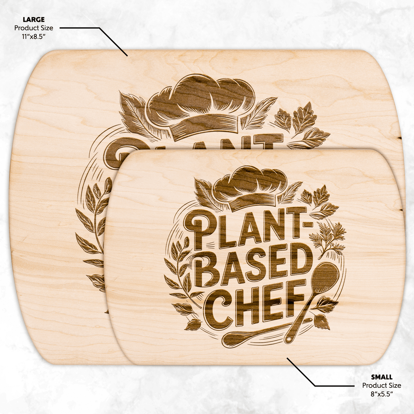 Plant - Based Chef Cutting Board - For Health For Ethics - Small