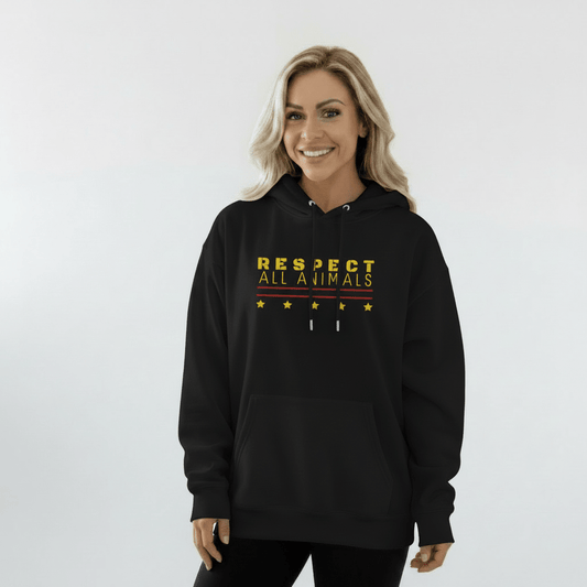 Respect All Animals Hoodie - For Health For Ethics - Black