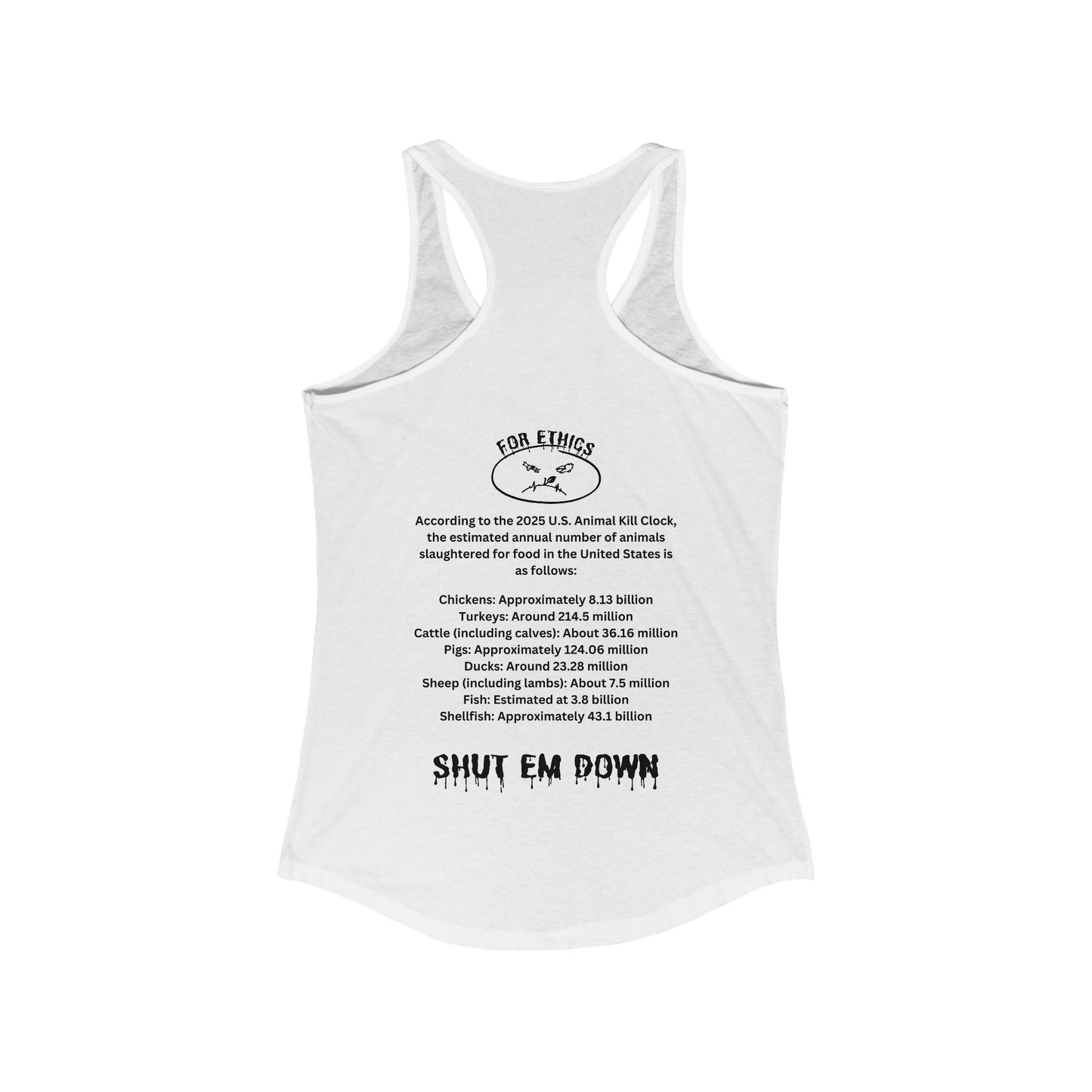 Shut em Down Racerback Tank - For Health For Ethics - XS