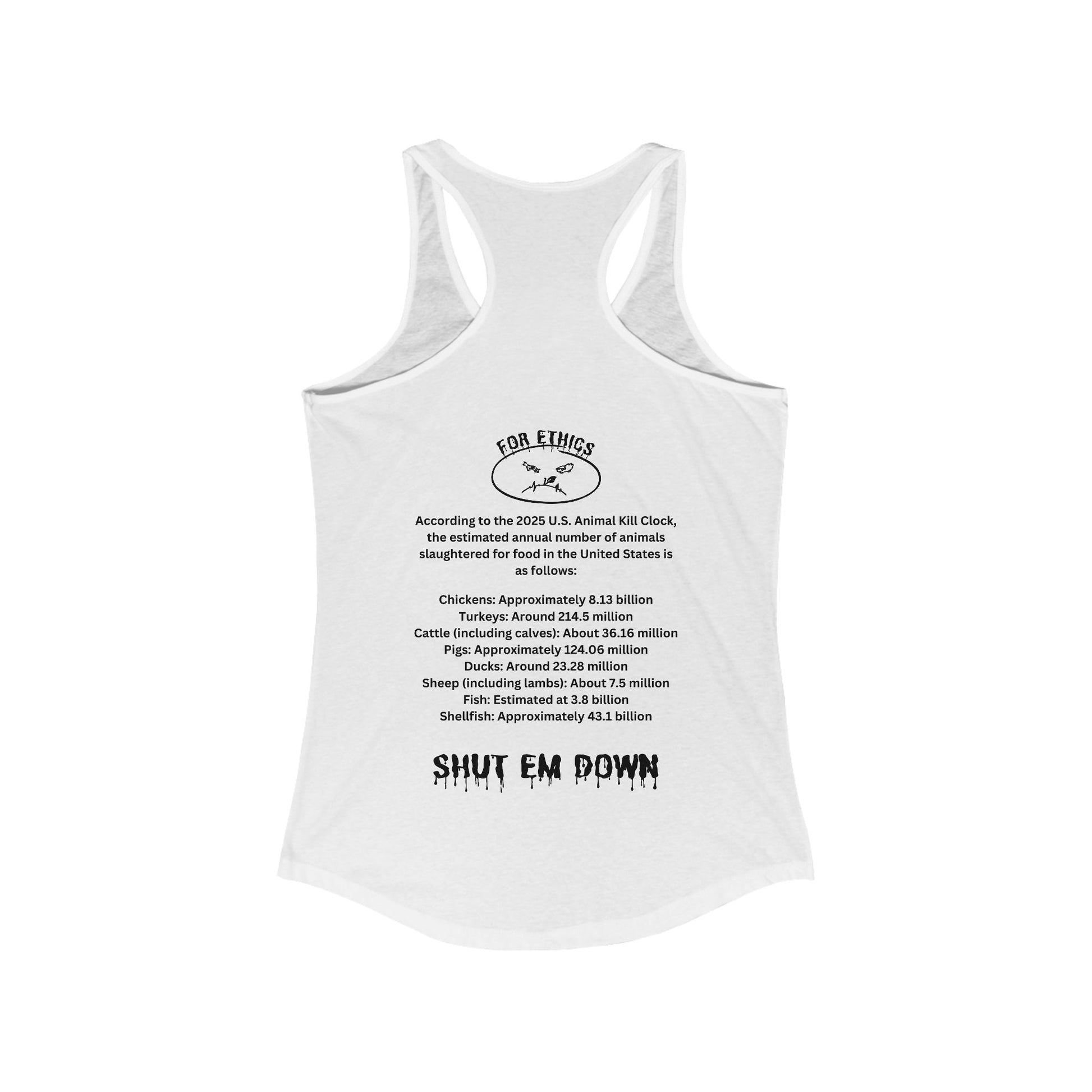 Shut em Down Racerback Tank - For Health For Ethics - XS