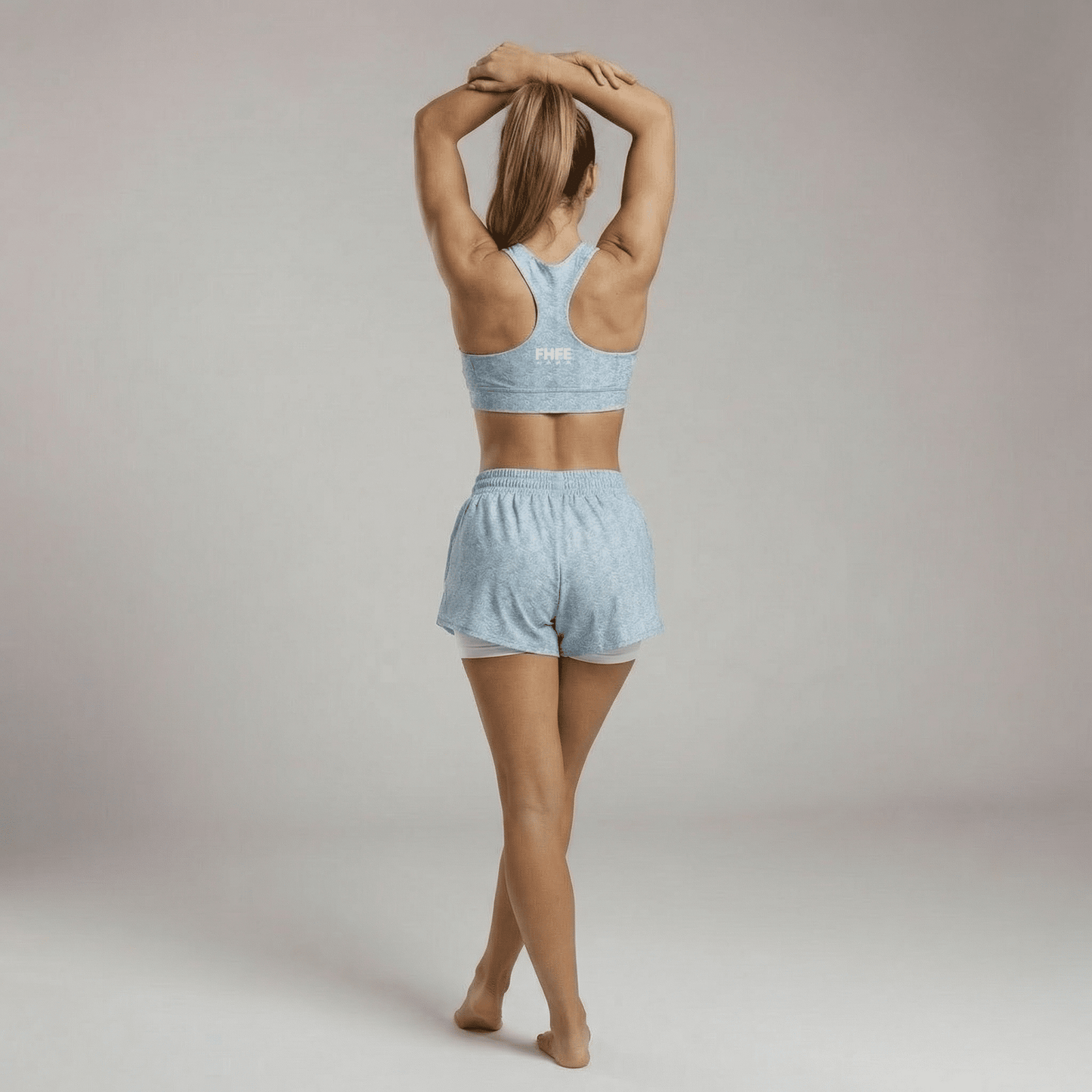 Unstoppable Baby Blue Marl 2 - in - 1 Women's Performance Shorts - For Health For Ethics - XS