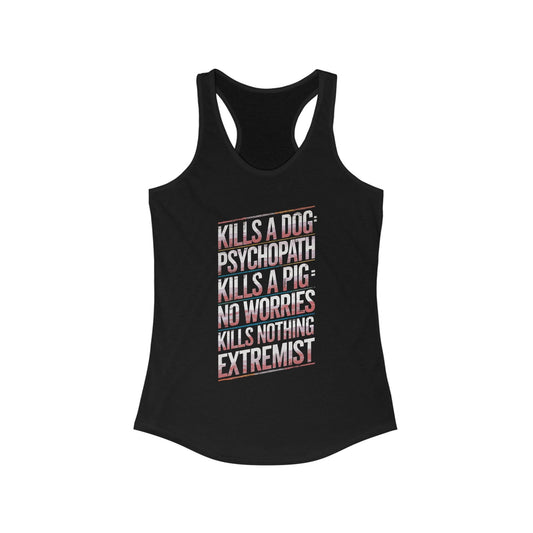Vegan Extremist Racerback Tank - For Health For Ethics - XS