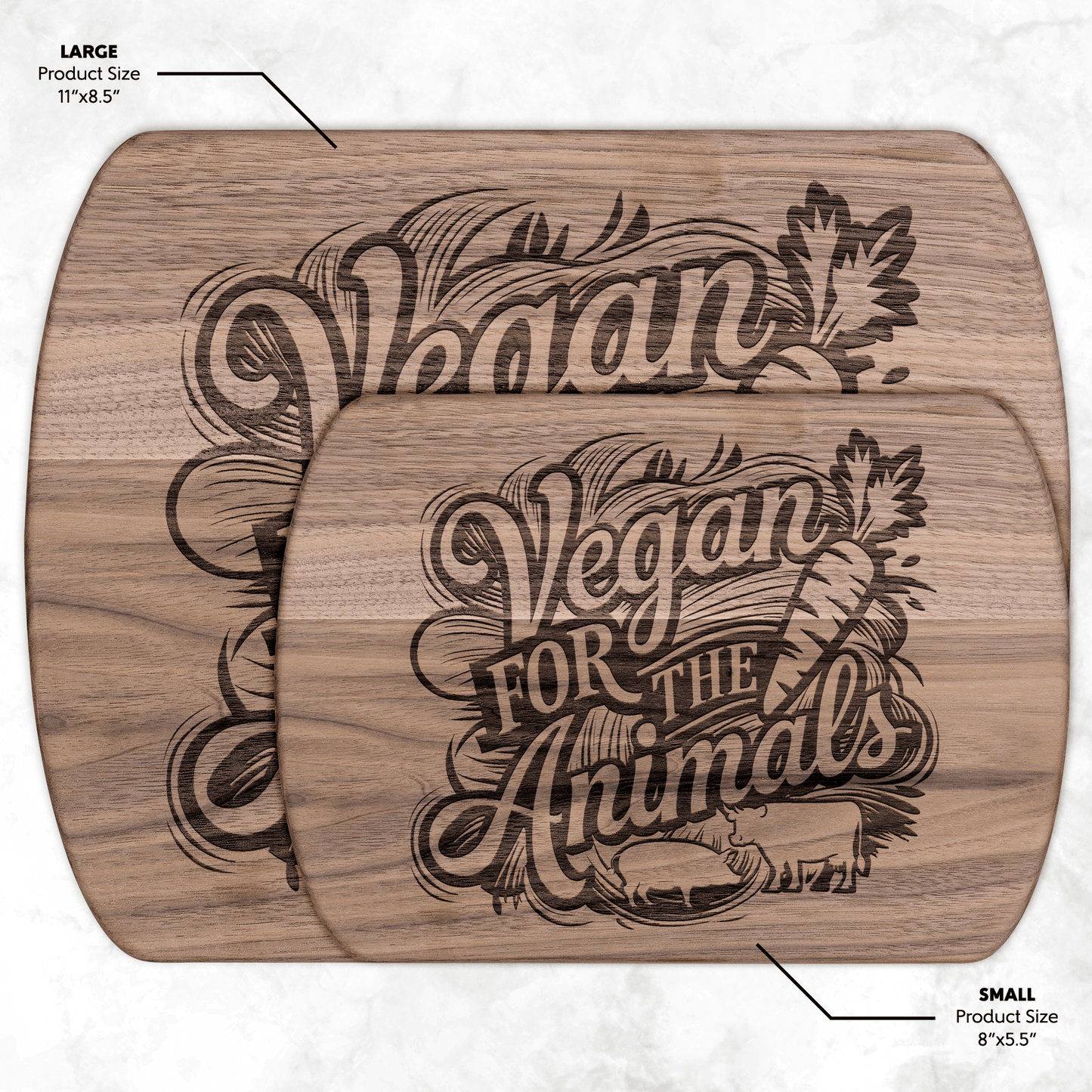 Vegan for the Animals Cutting Board - For Health For Ethics - Small