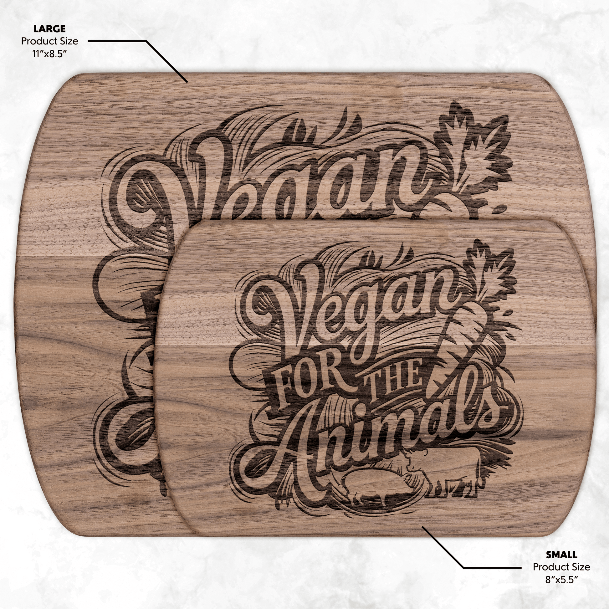 Vegan for the Animals Cutting Board - For Health For Ethics - Small