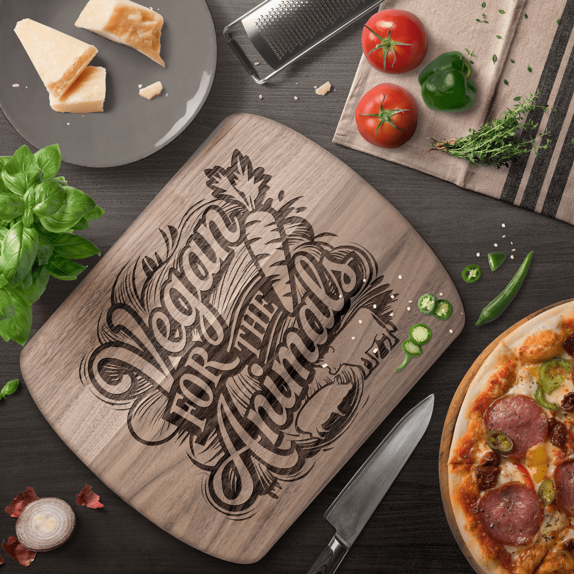 Vegan for the Animals Cutting Board - For Health For Ethics - Small