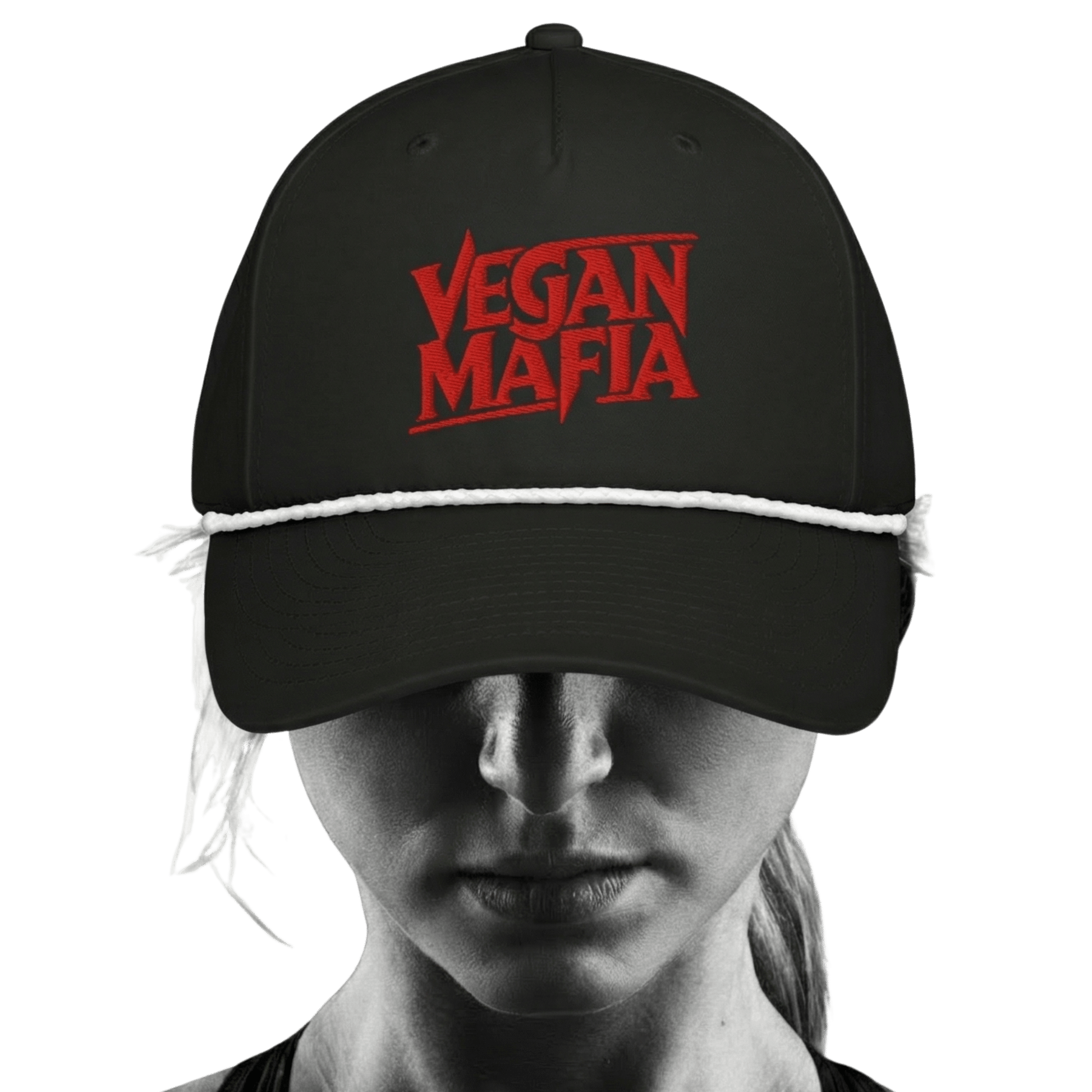Vegan Mafia Rope Cap - For Health For Ethics - Black/White