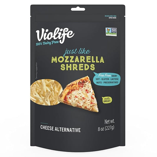 VIOLIFE Just Like Mozzarella Shreds, 8 OZ - For Health For Ethics - 