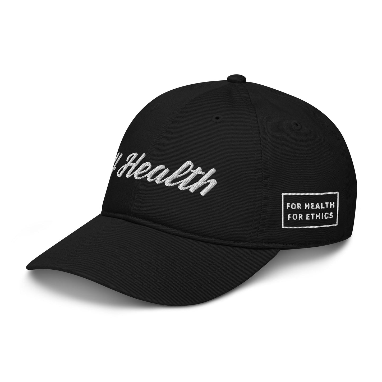4 Health Organic Hat - For Health For Ethics - Black - Other Side