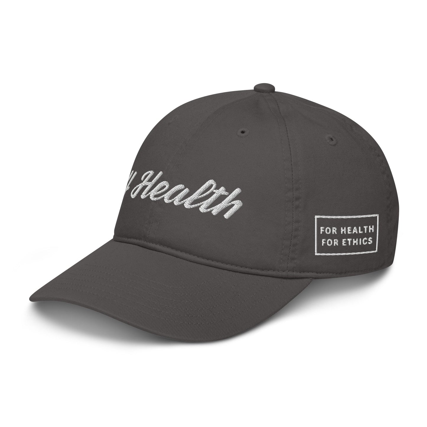 4 Health Organic Hat - For Health For Ethics - Charcoal - Other Side