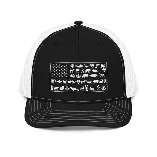 American Flag Hat - For Health For Ethics - Black / White - Front