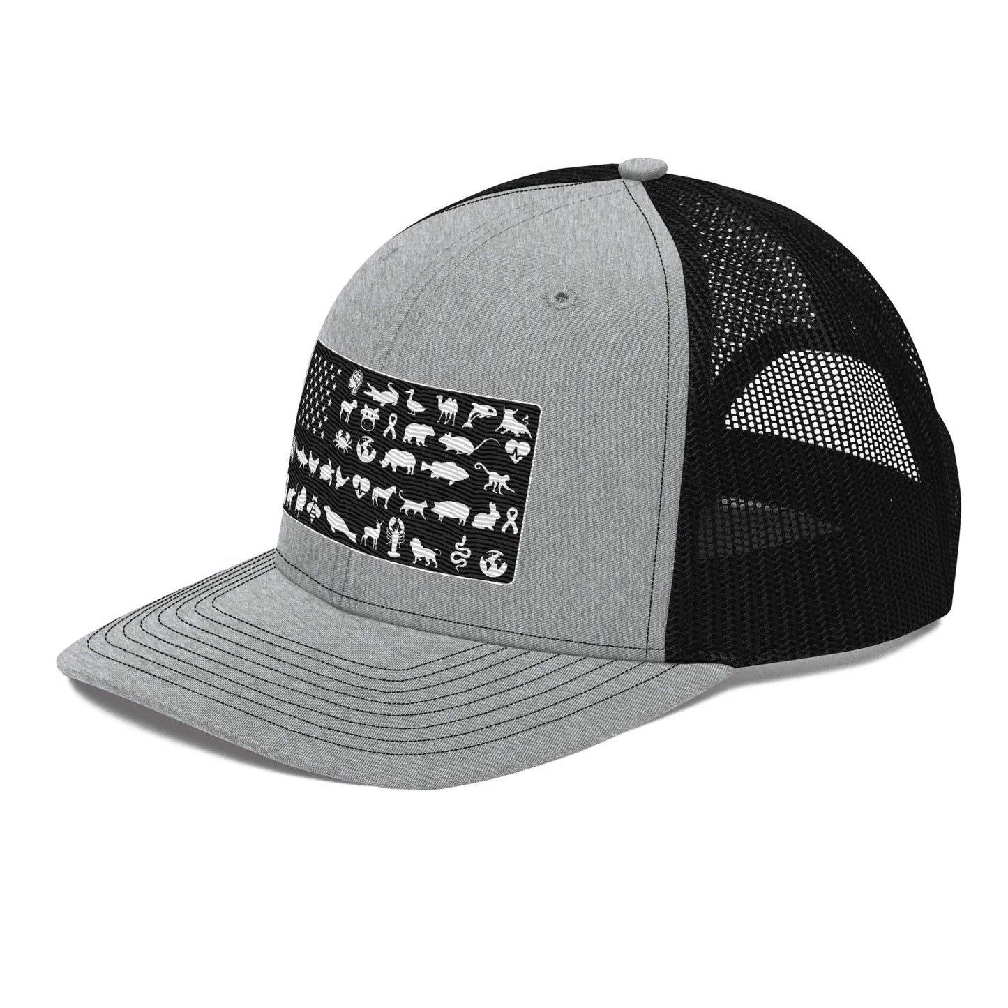American Flag Hat - For Health For Ethics - Heather Grey / Black - Side Left