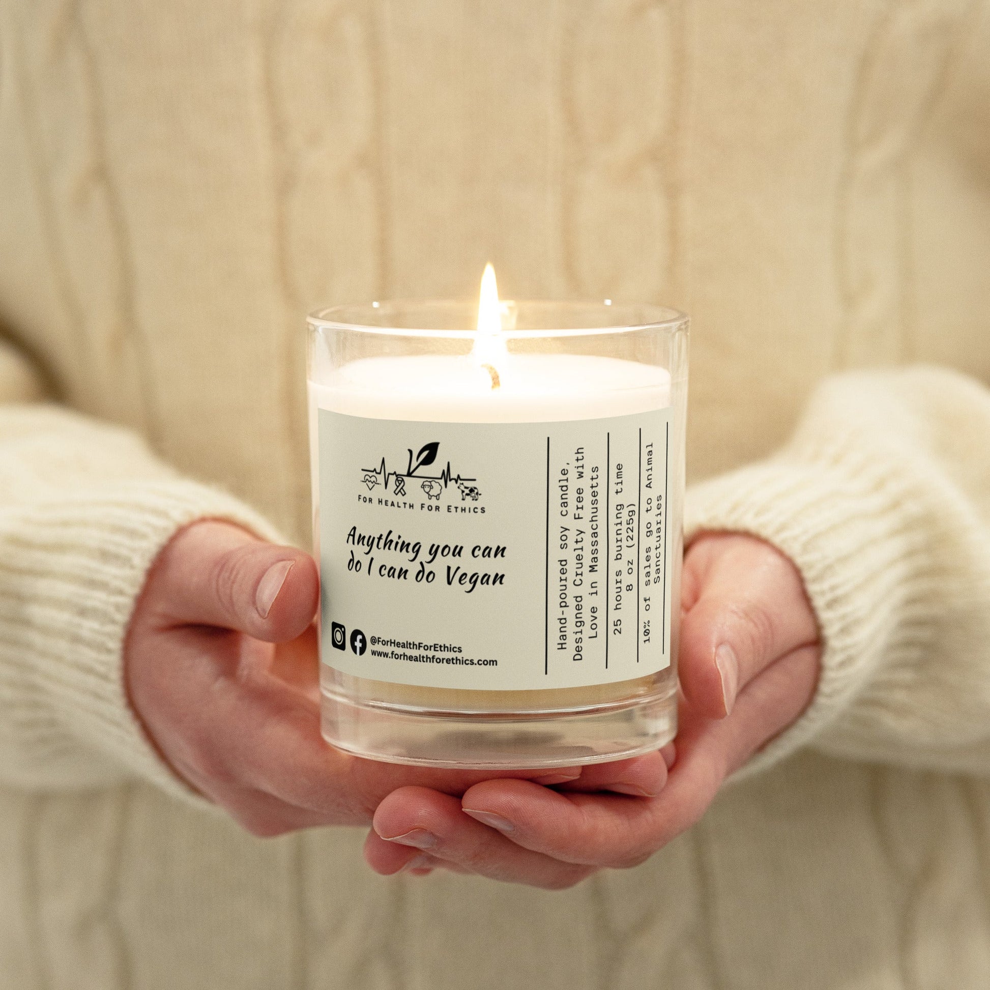 Anything you can do I can do Vegan candle - For Health For Ethics -