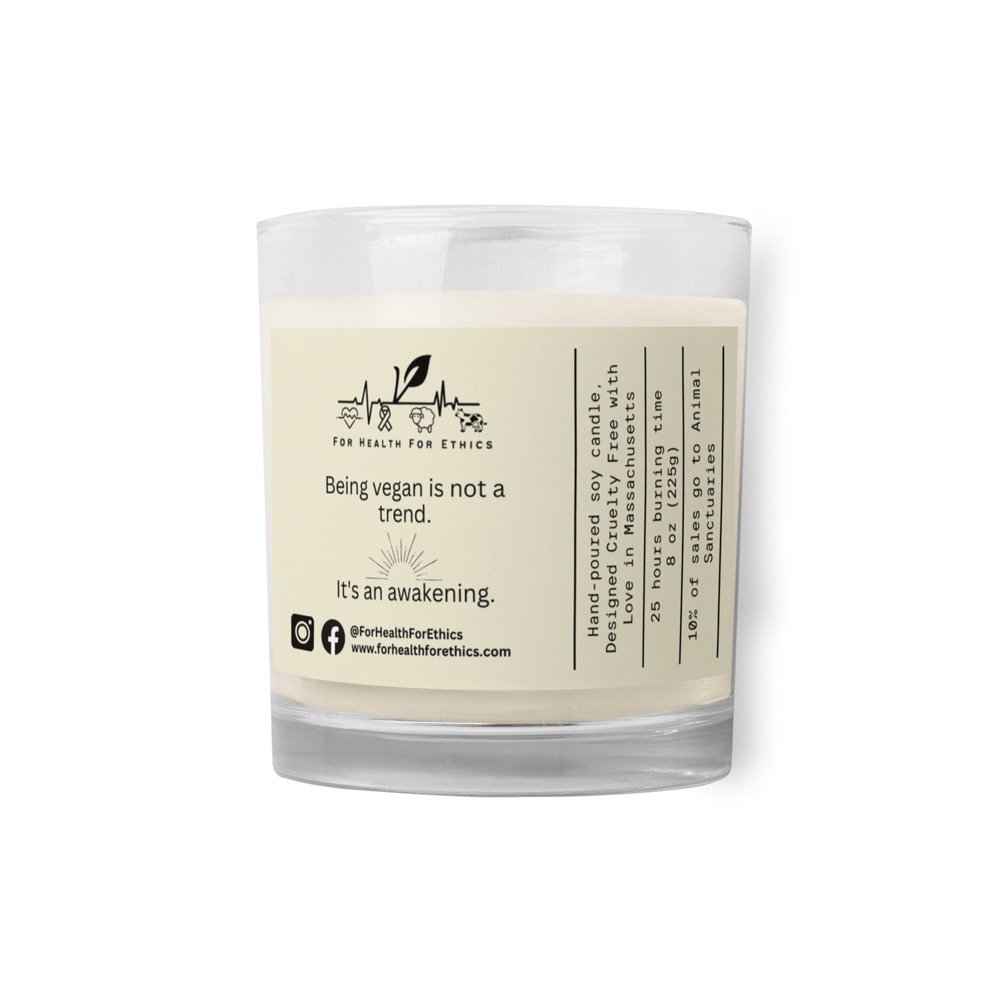 Being Vegan is not a trend candle - For Health For Ethics -