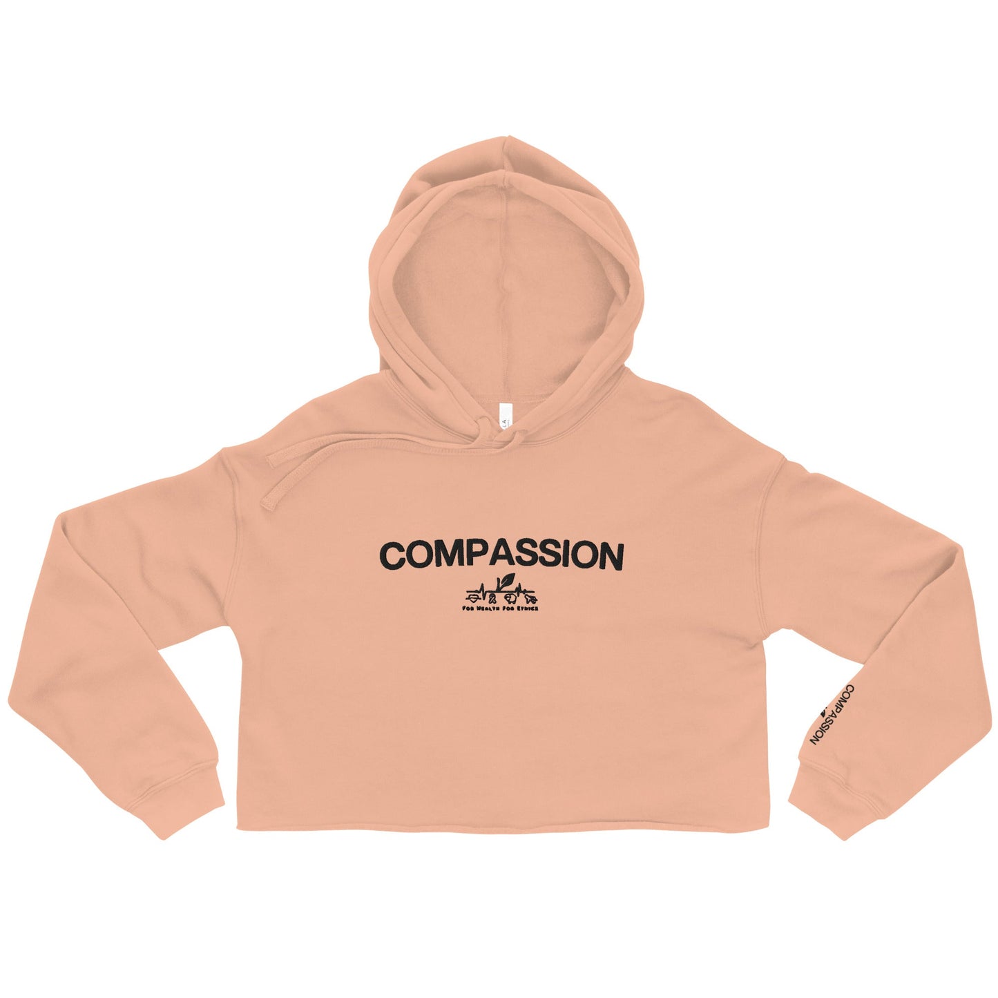 Compassion Crop Hoodie - For Health For Ethics - Peach
