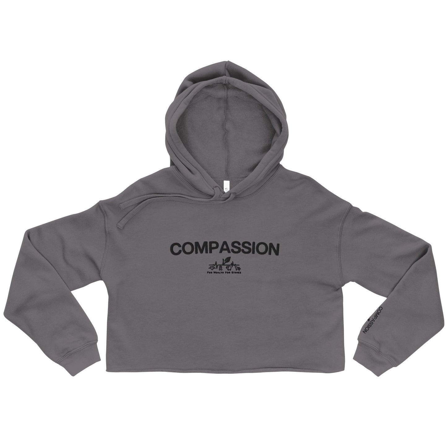Compassion Crop Hoodie - For Health For Ethics - Storm