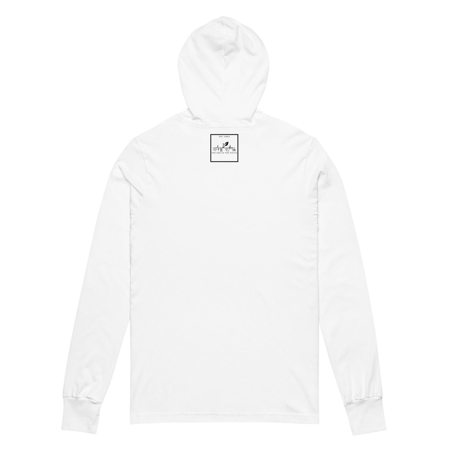For Health For Ethics Hooded long-sleeve tee - For Health For Ethics - White - Back