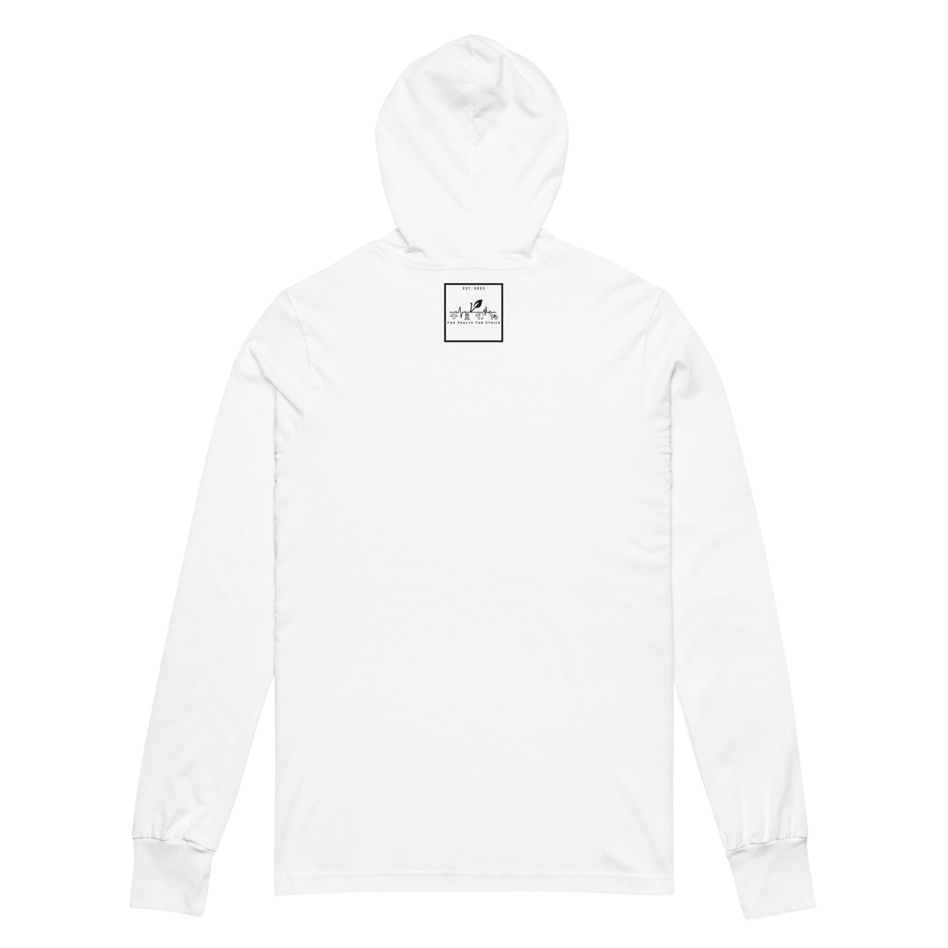 For Health For Ethics Hooded long-sleeve tee - For Health For Ethics - White - Back
